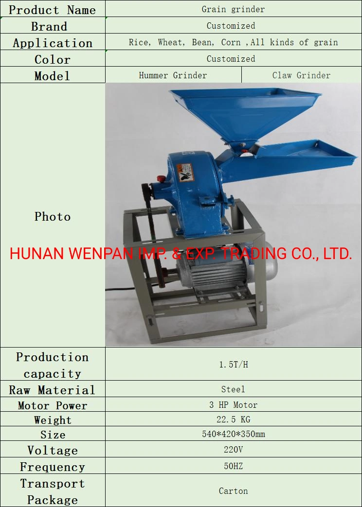 Commercial Family Use Household Fram Grains Grinding Machine Wheat Flour Mill Herb Grinder Machine