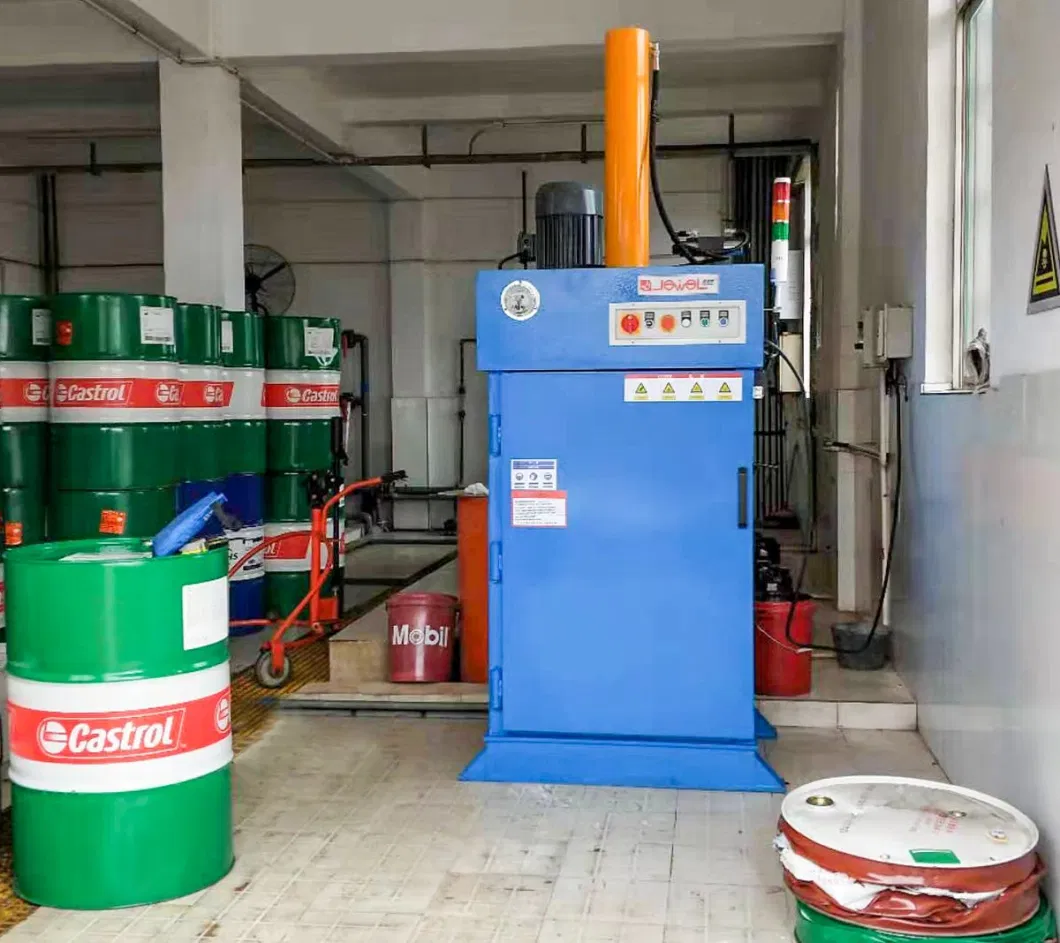 Dedicated Oil Drum Compactor Factory Price Paint Drums Compressor Vertical Hydraulic Press for Packing Waste Drums/Metal Scraps/Barrels for Recycling Stations